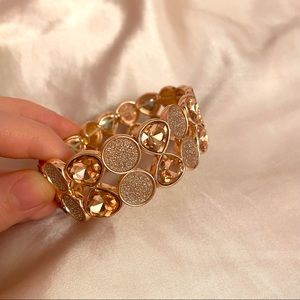Rose gold elastic cuff bracelet